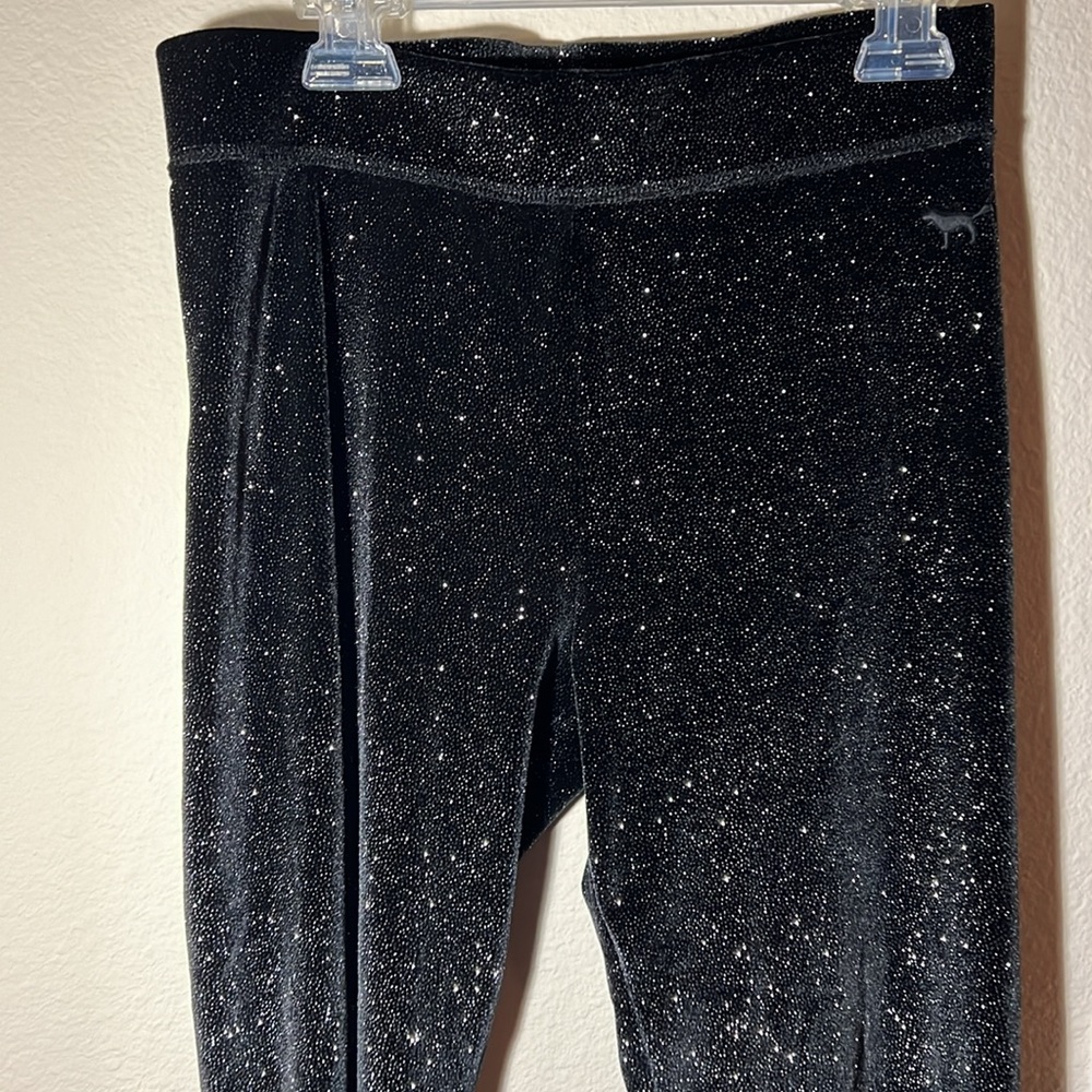 Black Velvet Glitter Leggings